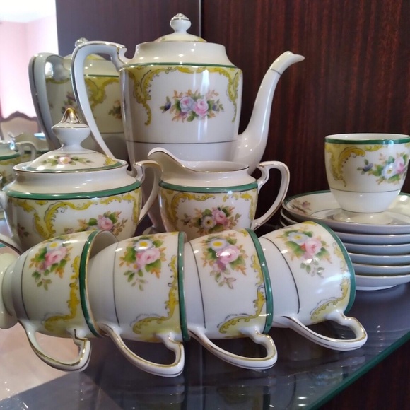 Noritake Morimura 14 pc Espresso Demitasse Set 1930’s - Picture 2 of 11